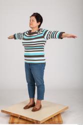 Whole Body Woman T poses Casual Average Studio photo references